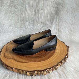 Poppy Barley black leather loafers. 5.5